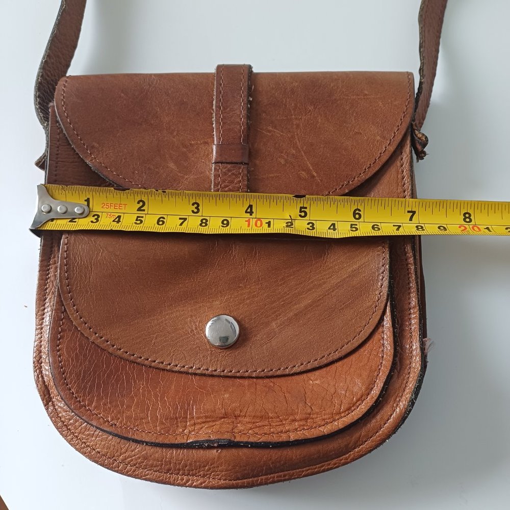 Pretty Vintage Stocko Shoulder Short Strap Bag Brown Real Leather 7'' x 7.5'' - Picture 9 of 16